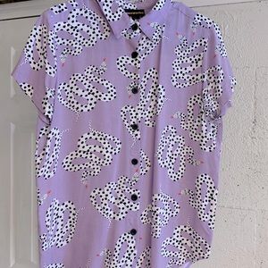 snake print wearable art short-sleeved button-up